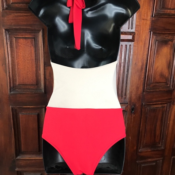 EUC Sonia De Mello Color Block Swimsuit Melon Sz S MADE IN BRAZIL - Picture 2 of 4